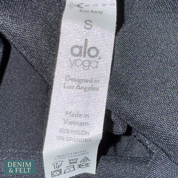 Alo Yoga High-Waist Zip It Flare Leggings Black Sculpting Stretch Size S NEW - Picture 16 of 16